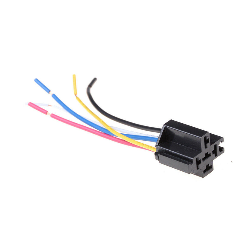 1Pcs 5 Pin Cable Relay Socket Harness Connector DC 12V for Car  Gn