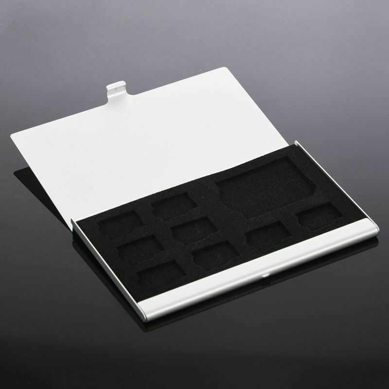9 Micro-SD/SD Memory Card Storage Holder Box Protector Metal Cases 8 TF&1 S R6K5