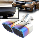 2.5inch Car Exhaust Muffler Tip Dual Square Outlet Silencer Tail Pipe Steel E6Q2