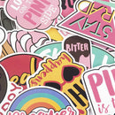 60Pcs Pack Cute Pink Stickers Waterproof Skateboard Luggage Laptop Vinyl Decals