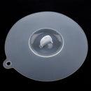 12cm 4.7" Diameter Clear White Silicone Cup Cover Knob Airtight Cap Lid B5Z2
