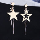 New arrival stars Tassels asymmetric Long drop Earrings for women girls mod