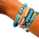 4 Pieces Summer Charm Bracelet Set Handmade Unique Design Friendship Bohemi