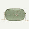 Lace Flower Shoulder Handbags Women Chain PU Leather Crossbody Bags (Green)