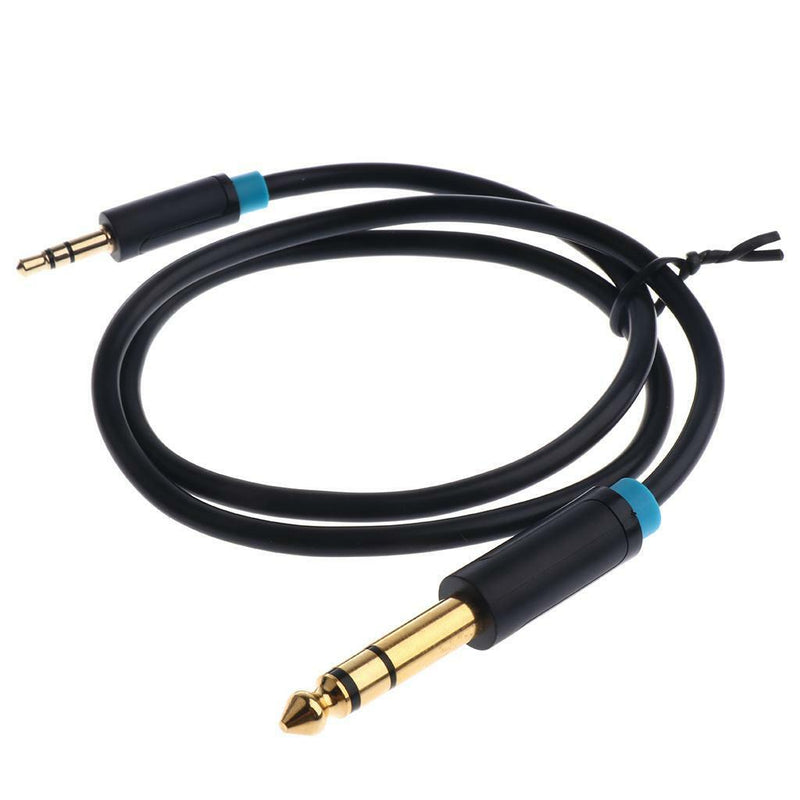 3.5mm to 6.5mm Male to Male Adapter Audio Cable for Amplifier Guitar 0.5m