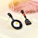 2020 New Asymmetric Shovel Pan Fried Egg Enamel Earrings Women's Creative Gift