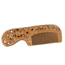 Handmade Comb Plum Blossoms Orchid Bamboo Chrysanthemum Carving Natural Pea