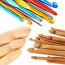 Crochet Hooks Kit,3Mm-25Mm 15Pcs Assorted Sizes Wooden Bamboo Crochet Hooks