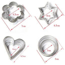20pcs Stainless Star Heart Flower Round Cookie Cake Fruit Cutter Biscuit Mold-OZ