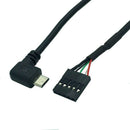 (2-Pack) 50CM 90 Degree Right Angle Micro-USB Male to 5 Pin Motherboard Fem