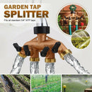 4 Way Brass Garden Hose Splitter Heavy Duty Garden Tap Hose Adapter Nozzle  H6O7