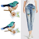 2pcs Fashion Flower Craft Sewing Embroidered Sew/Iron On Applique Patch Birds