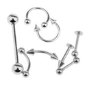 48 Pieces Tongue Eyebrow Lip Labret Belly Navel Nose Ring Piercing Body Jewelry