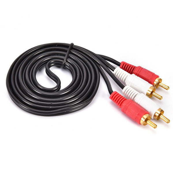 New 2RCA Male to 2RCA Male Audio Cable For Laptop HDTV DVD VCD Amplifier FT