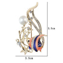 Multi Enamel Fish Brooches Crystal Rhinestone Animal Brooch Suit Corsage Pin JR