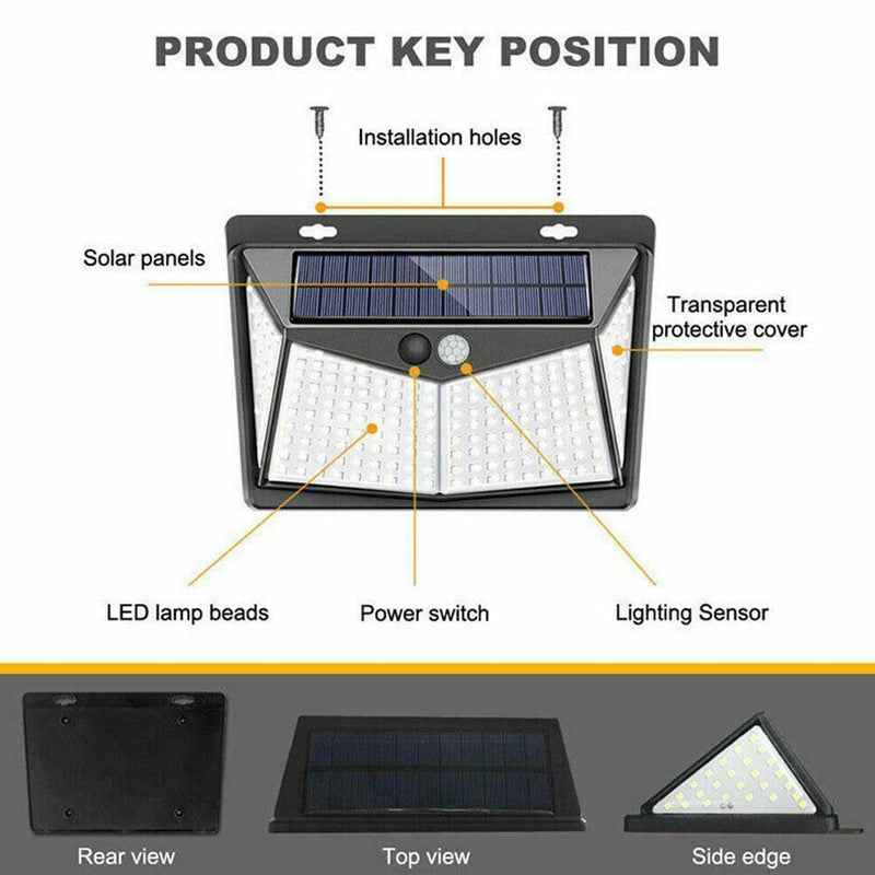Solar Motion Sensor Light Wall Light Garden Lamp Human Induction Outdoor New