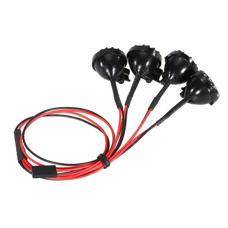 4 Pieces LED White Lights with Display for 1/10 1/8  HSP Redcat RC4WD