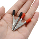 10Pcs Alligator Clips Vehicle Battery Test Lead Clips Probes 48mm Red+Black OZ