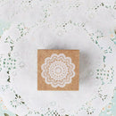 Wooden Stamp Rubber Seal Square Handwriting DIY Craft Flower Lace