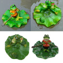 2x Artificial Lotus Leaf Frog Water Floating Ornament Pond Decoration Family &