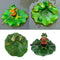 2x Artificial Lotus Leaf Frog Water Floating Ornament Pond Decoration Family &