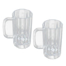 2Pcs Clear Acrylic Shatterproof Home Durable Plastic Drinking Beer Mug 650ml