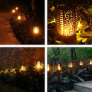 True Flame Solar Torch Light Warm White LED Flickering Stake Outdoor Garde RTF