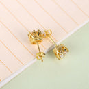 Chic New Retro Classical Crystal Crown Earrings Jewelry Gift Golden A