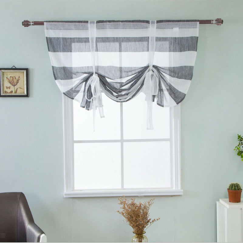 Romantic Tie Up Curtain Sheer Shade Short Roman Sheer Balloon Curtain 02