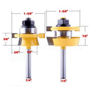2 Pieces Tongue And Groove Router Bit 1/2" Stock 1/4'' Shank
