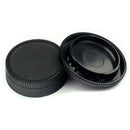 Black Plastic Camera Body Cover + Rear Lens Cap for Nikon Digital SLR
