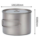Titanium Outdoor Cup Titanium Water Mug Cup With Lid Handle Outdoor Camping
