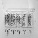 51pcs Fishing Hooks High Carbon Steel Overturned Treble Hooks w/Plastic Box