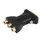 Standard DVI-I 24+5 Male to Black 3 RCA Female Connector Converter Plug