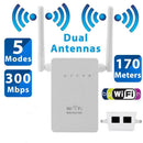 Wifi Repeater Wireless Router 300Mbps Range Extender Signal Booster w/ 4 Antenna