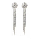 Fashion Women Long Tassel Leaves Crystal Ear Stud Drop Earrings Dangle Gift V6C1