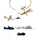 Crib Mobile Airplanes & Cloud Nursery Decoration Grey and White, Navy Blue, W5G8