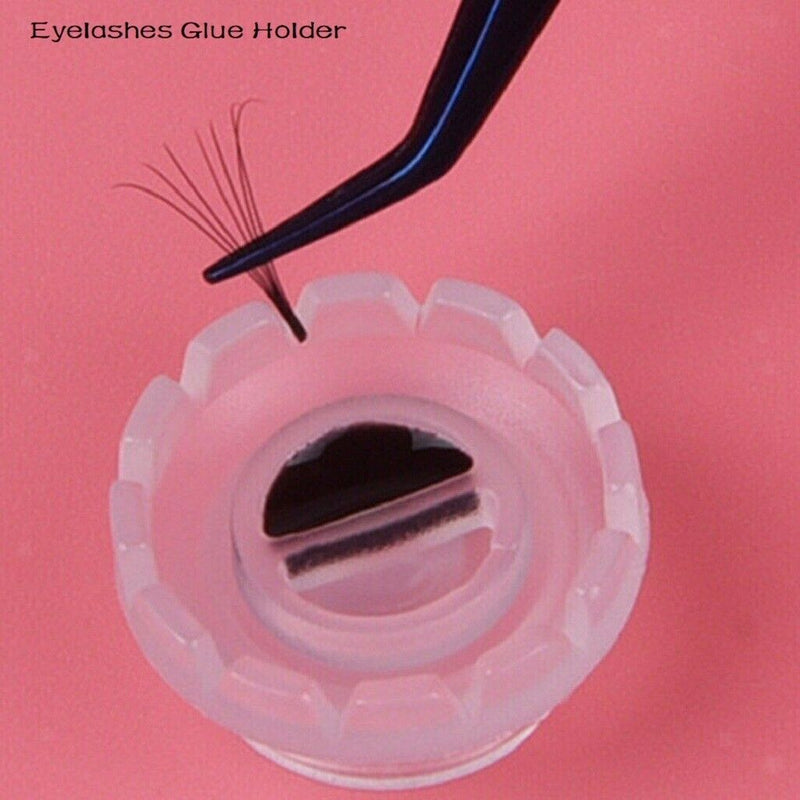 200Pcs Clear Individual Eyelash Glue Holder Quick Eye Lashes Blossom Cups