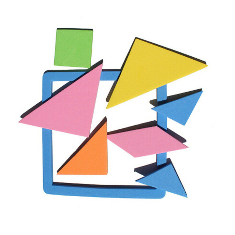 1 set Rainbow Color EVA Tangram DIY Foam Puzzle Kids Brain Educational Toys LJ