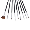 10 Brush Paintbrush Manicure Gel Nails Acrylic Nail Art E6Q4