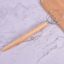 1pc Stainless Steel DIY B Whisk Eggs Beater Mixer Tool 13 Inch Oak Wood Handle