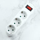 White Triple Plugs Power Distribution Box Three-way Top Multip Splitter Ada Q1X5