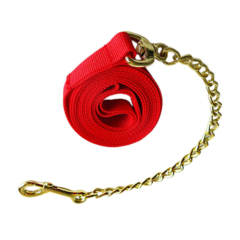 Copper Equestrian Horse Lead Rope Webbing Pony Rein Halter Grip Chain Red