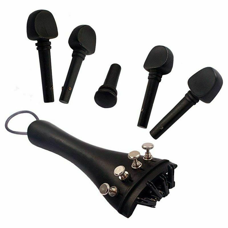 15Pcs Violin Parts Ebony Wood 4/4 Violin Parts Accessories Bridge Chin rest