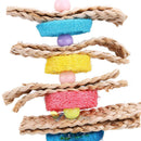 Pet Bird Parrot Parakeet Cockatiel Cage Hammock Swing Hanging Chew Wooden Toys A