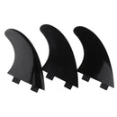 Pack of 3 Premium Surfboard Fins - Thruster Surf Fins -  G5 Tri Fins - Black
