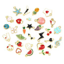 30PCS/Set Mixed Enamel Metal Charms Pendant DIY Craft Jewelry Making Findi`3C