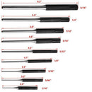 9Pcs Roll Pin Punch Set And 4Pcs Hollow End Starter Punch Tool With Red Cas V6E2