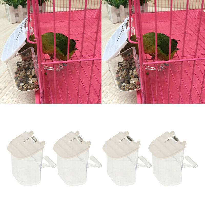 4pcs Starling Tiger Skin Peony Finch Small Birds Parrots Food Feeding Container
