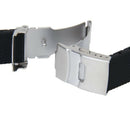 Watch Bands Sport Black Silicone Rubber Watch Strap Deployment Buckle Water F3L1